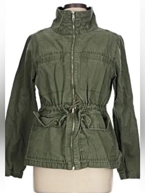 Old Navy Olive Drawstring Waist Utility Jacket